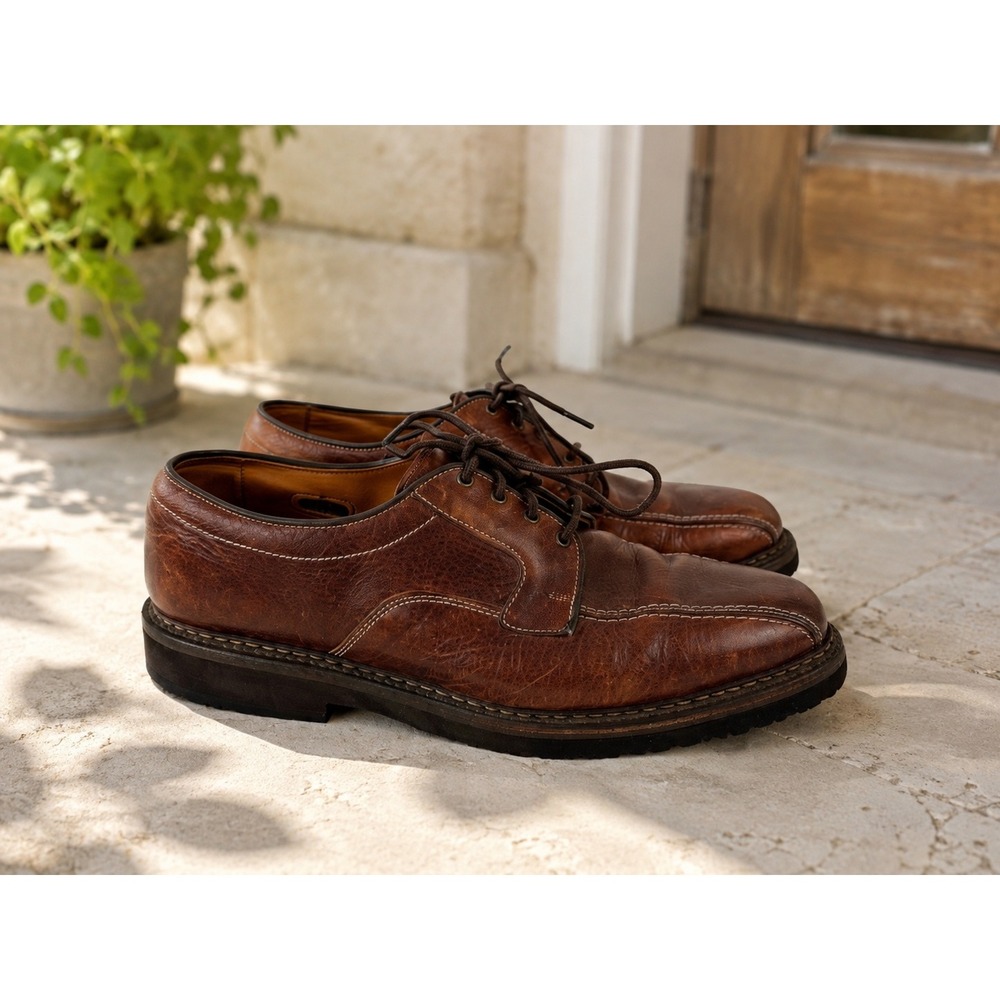 Allen Edmonds Mapleton 7954 Brown Leather Split Toe Derby Shoes Mens 10.5 C‎ USA